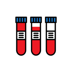 blood test tube line icon, vector illustration