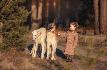 Fototapeta premium boy and dog