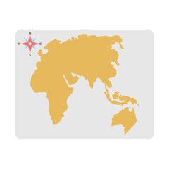 World continents map icon. Flat icon design.