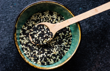 Organic food concept with detox seeds