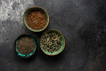 Organic food concept with detox seeds