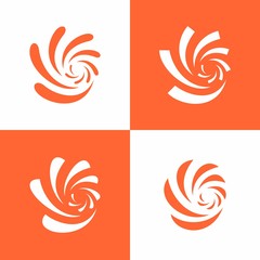 Set of spiral or circular or swirl or wave icon symbol logo design vector