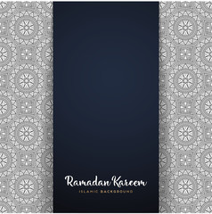 ramadan kareem greeting card design with mandala - obrazy, fototapety, plakaty