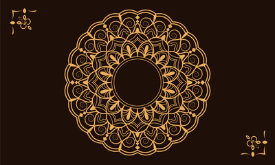 Elegant mandala with vintage background Premium Vecto
