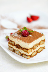 cake with chocolate raspberries and strawberries