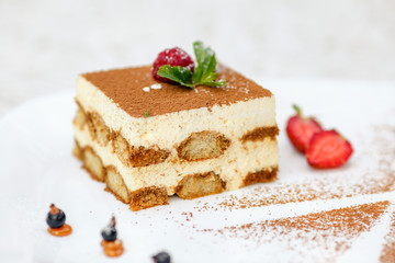 cake with chocolate raspberries and strawberries