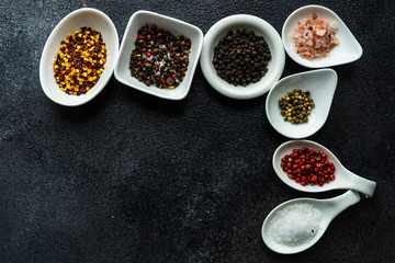 Various types of pepper spice