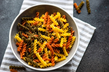 Italian pasta fusilli bucati