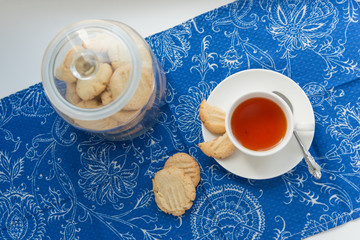 Cup of tea with cookies
