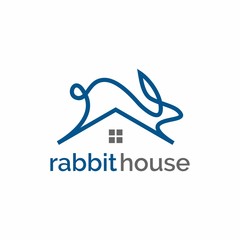 monoline roof and rabbit for real estate logo design inspiration