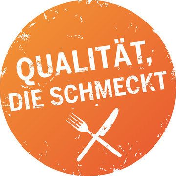 Oranger Button Qualit&auml;t, die schmeckt zerkratzt