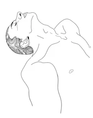 Ingelijste posters Een lijn Continuous one line drawing of man portrait. Hairstyle. Fashionable men's style.  © Крістіна Цвенгер