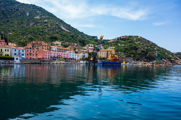 Fototapeta premium Giglio island (Grosseto), Italy: view of the little port in the village.