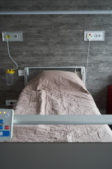 Empty hospital bed for patient with Coronavirus.