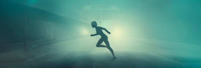 illustration of a woman running