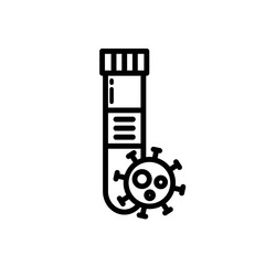 coronavirus detection infection laboratory line icon, vector illustration