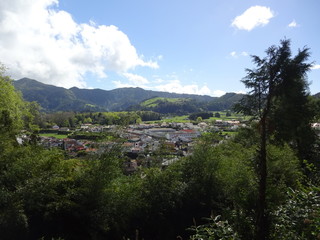 Naklejka premium Nature of the Azores. Lake Furnas
