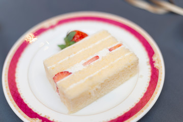 slice of cheesecake with strawberry