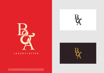 Initial letter B & A BA luxury art vector mark logo template.