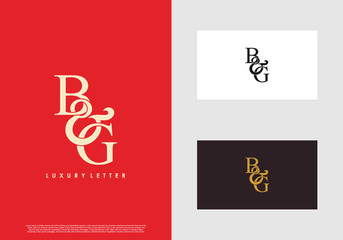 Initial letter B & G BG luxury art vector mark logo template.
