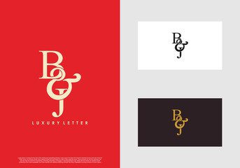 Initial letter B & J BJ luxury art vector mark logo template.