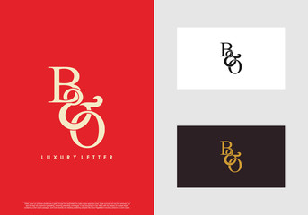 Initial letter B & O BO luxury art vector mark logo template.