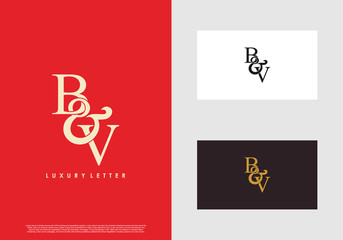 Initial letter B & V BV luxury art vector mark logo template.