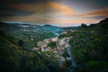 The village of Grotteria, a small town in the Calabrian mountains.