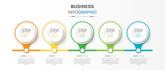 Business infographic element with options, steps, number vector template design