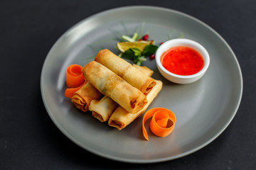 pancakes with meat and sauce