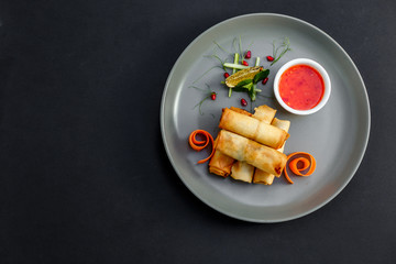 pancakes with meat and sauce