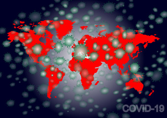 Coronavirus or COVID - 19 concept , Outbreak World maps represent  have been affected by covid or corona virus.