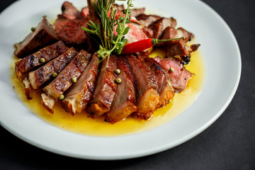 sliced ​​beef steak