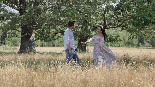 The girl in the Meadow under the Oak tree Sings a Song Guy
