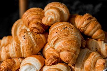 french croissants with sesame