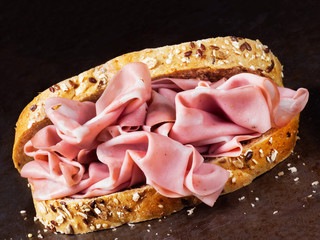 rustic italian mortadella sandwich