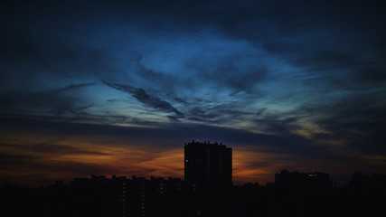 Fototapeta na wymiar City sky. Sunset
