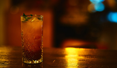 Cold lemonade at the bar