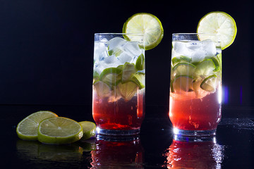 drink gin and Campari with ice and lemon