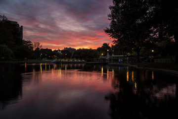 A Dreamy Sunset in the Boston Public Garden