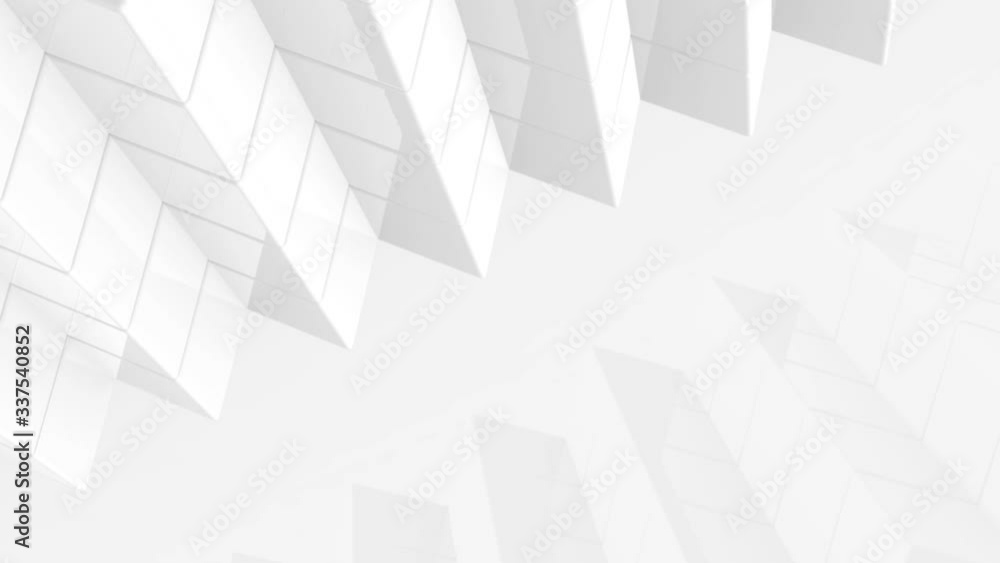 Poster loop able abstract modern art white cube boxes stack pattern graphic wall design template footage ba