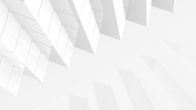 Loop able abstract modern art white cube boxes stack pattern graphic wall  design template footage background.