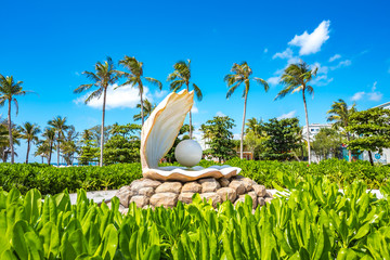 Coastal Scenery of The Long Beach on Phu Quoc Island, Vietnam, a Popular Tourism Destination for Summer Vacation in Southeast Asia, with Tropical Climate and Beautiful Landscape.