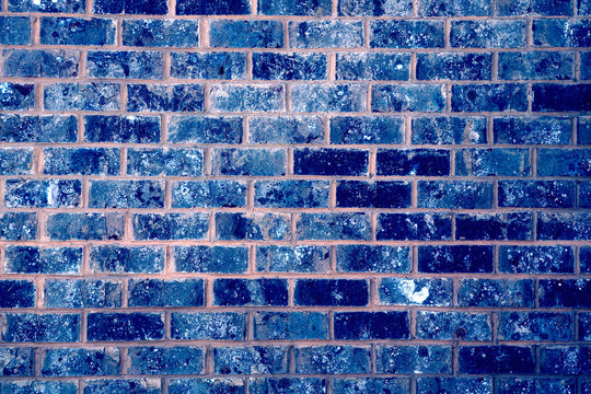 blue brick wall background in abstract style