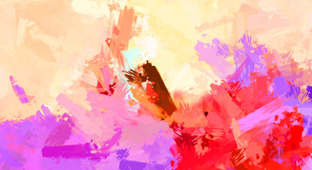 Brushed Painted Abstract Background. Brush stroked painting. Artistic vibrant and colorful wallpaper..