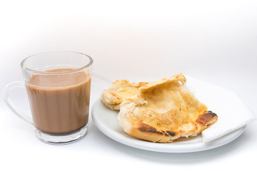 Popular brazilian bread with melted butter called pao na chapa. Pao na chapa traditional brazilian...