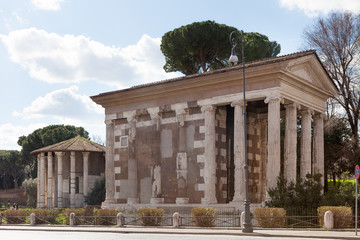 The Temple of Portunus and The Temple of Hercules Victor. Rome, Italy