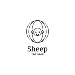Obraz premium awesome sheep logo vector illustration