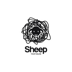 awesome sheep logo vector illustration