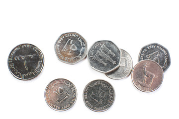 United Arab Emirates one dirham isolated on white background.
